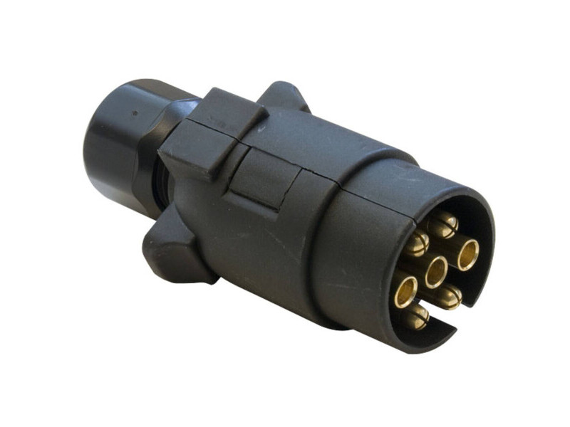 7 Pin 12N Black Trailer / Caravan Road Light Plug